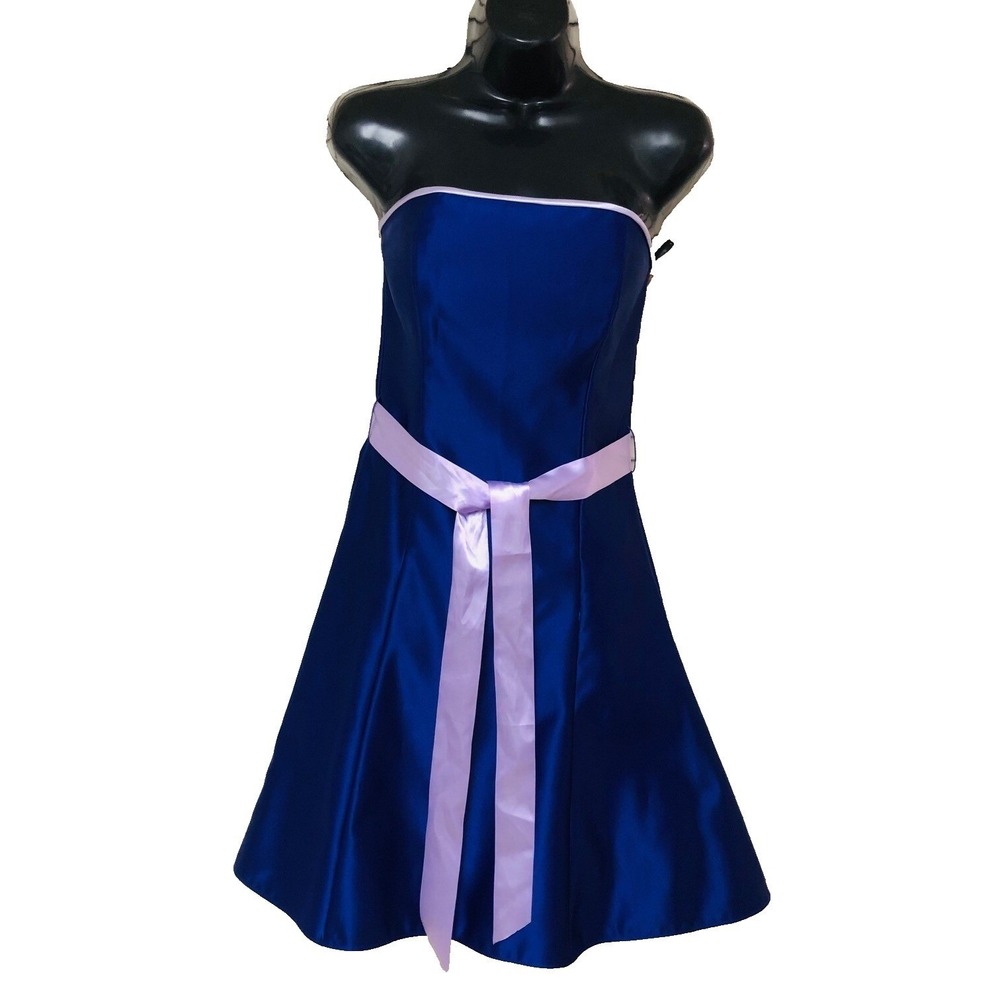 VTG Jessica McClintok Dress Gunne Sax Purple Strapless Tulle Prom Event Womens 3